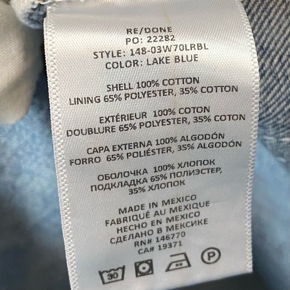 RE/DONE 70's Lake Blue Low-Rise Bell Bottom Jeans - Picture 9 of 10